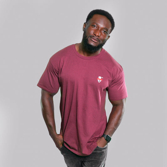 FNM Burgundy Small Logo Tee